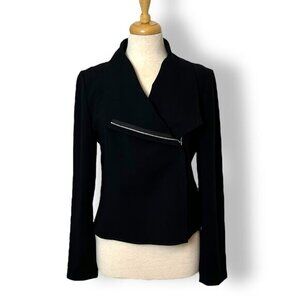 Antonio Melani Black Moto Zip Up Jacket Sz 6